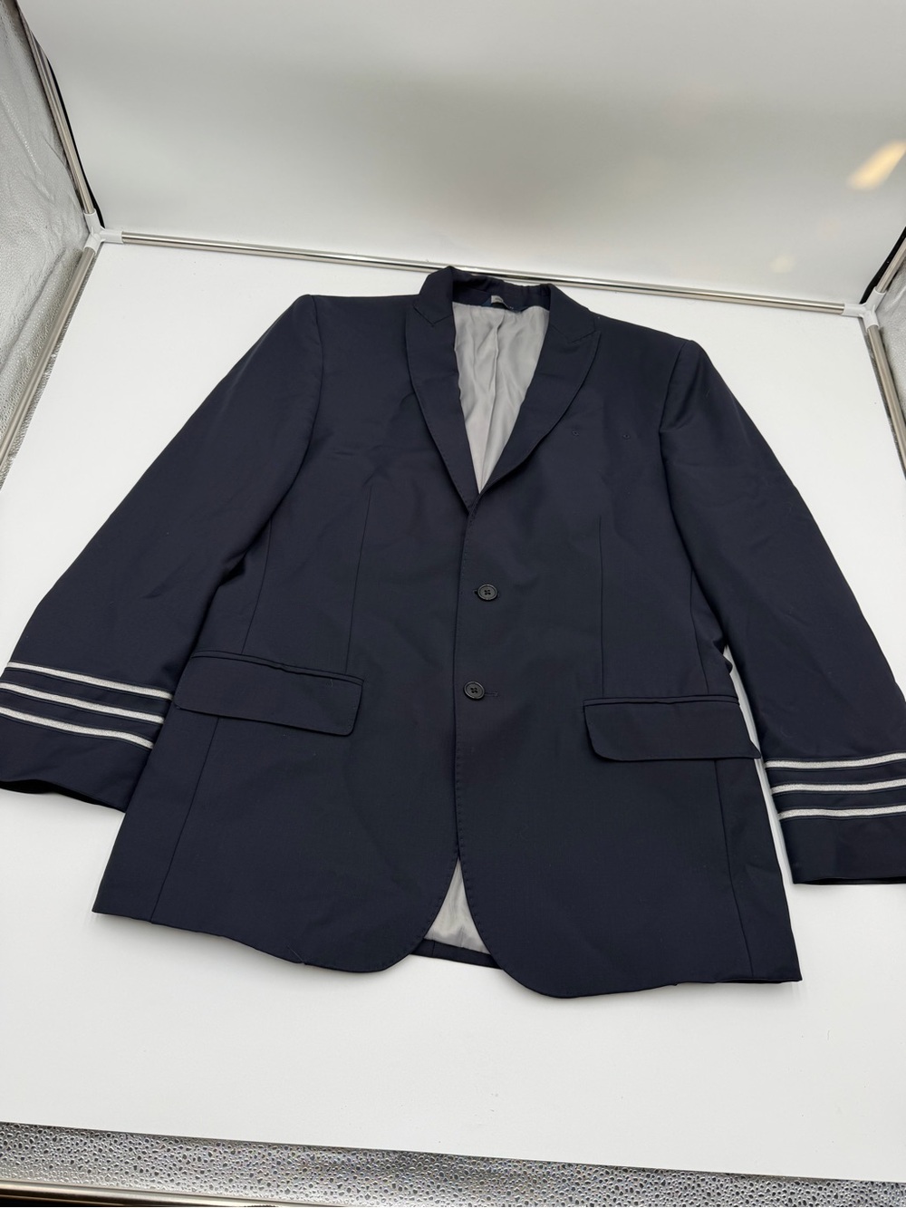 BROOKS BROTHERS NetJets Men's 40S Navy Poly Wool Elastane Pilot Blazer